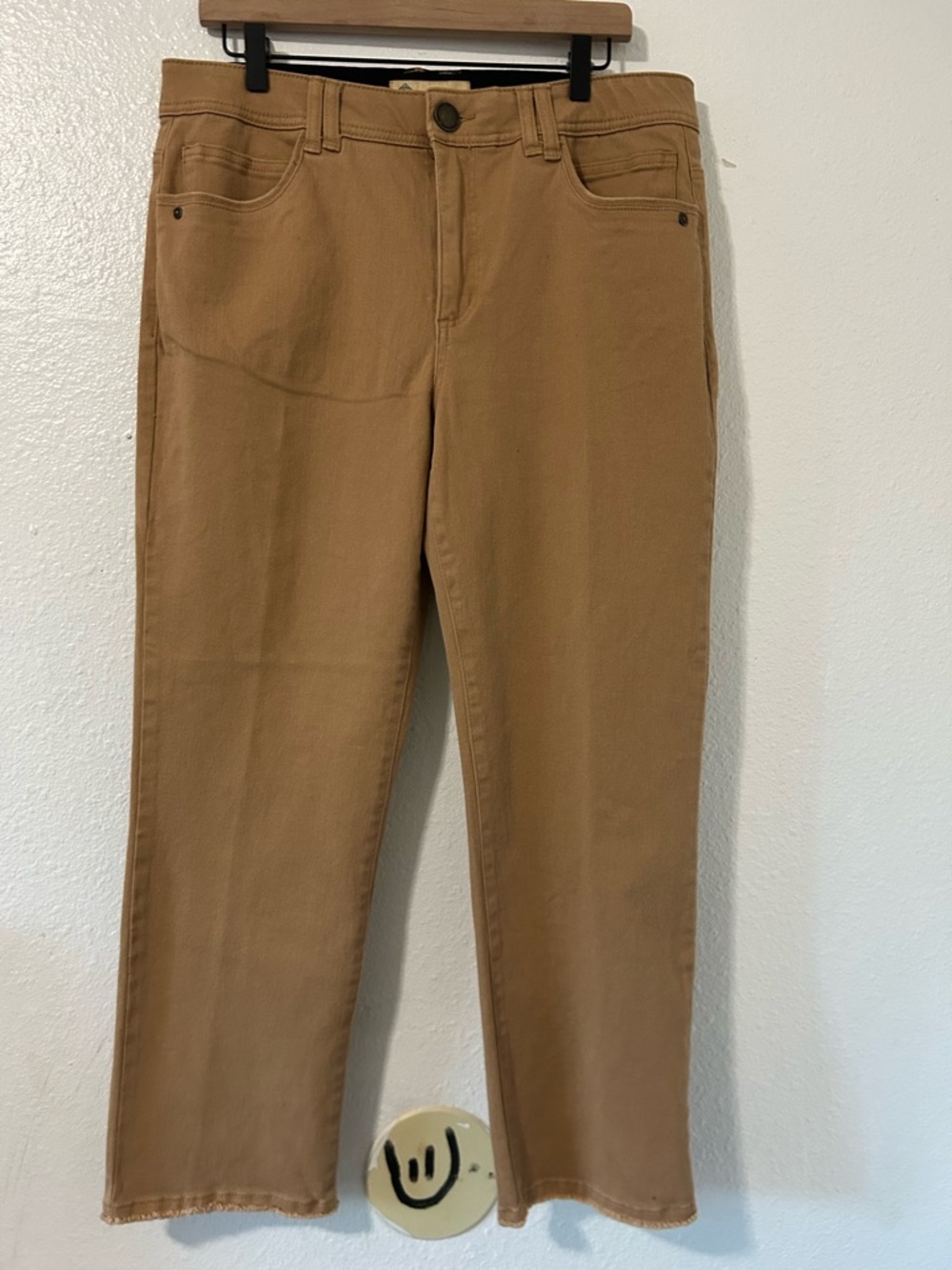 Democracy "Ab" Technology High Rise Slim Straight wheat color pants size 14
